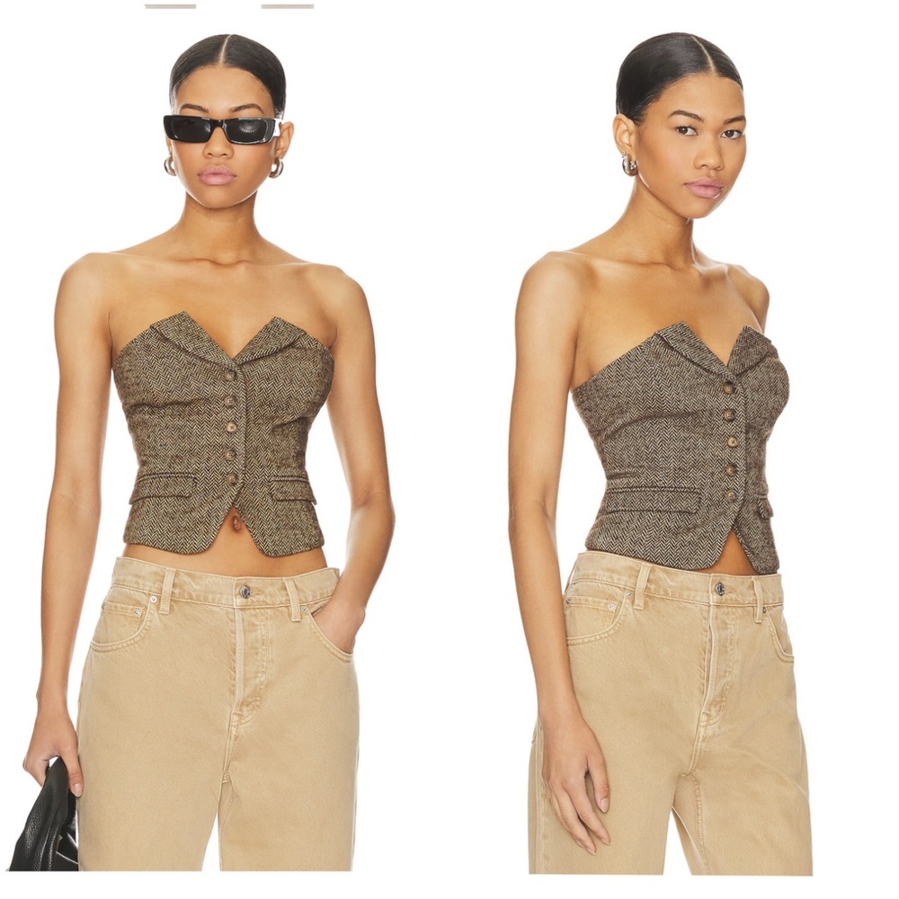 NWT Madden Adare Strapless Buttoned Bustier Top XS